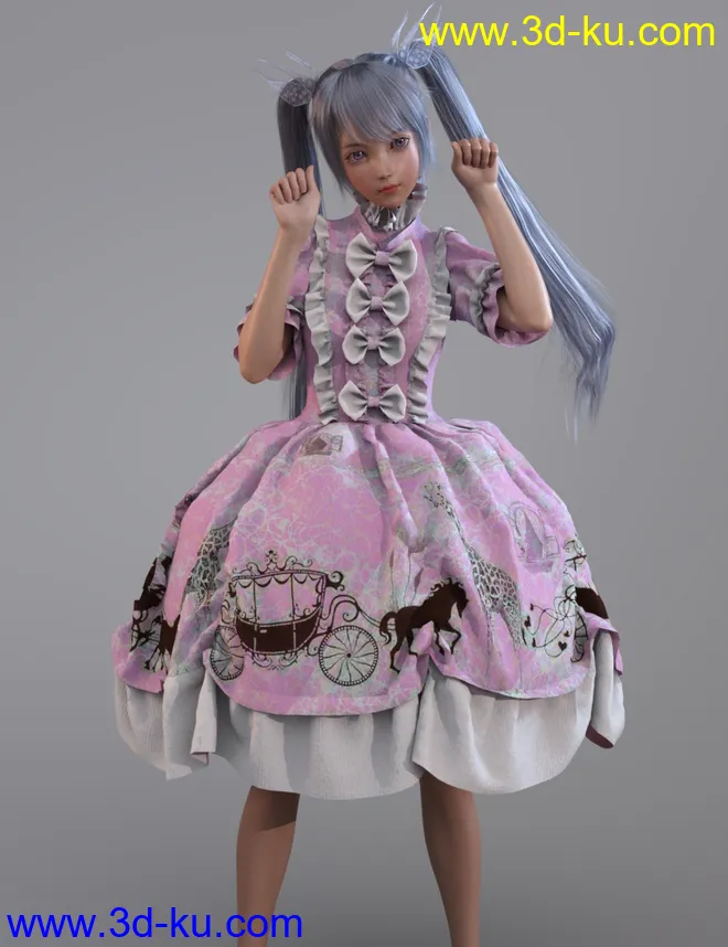 dForce European Style Dress for Genesis 8 Female(s)模型的图片4
