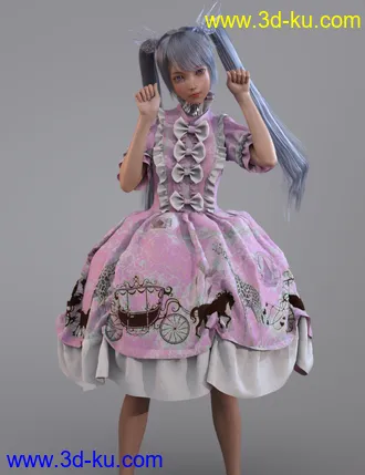 3D打印模型dForce European Style Dress for Genesis 8 Female(s)的图片