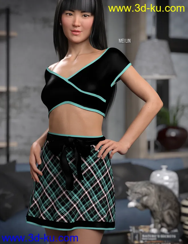 dForce Exes and Bows Outfit for Genesis 8 Female(s)模型的图片2