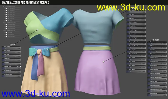 dForce Exes and Bows Outfit for Genesis 8 Female(s)模型的图片3