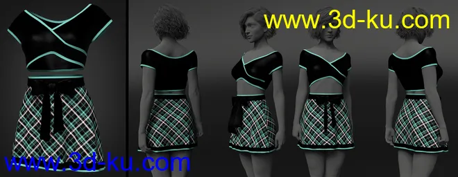 dForce Exes and Bows Outfit for Genesis 8 Female(s)模型的图片6