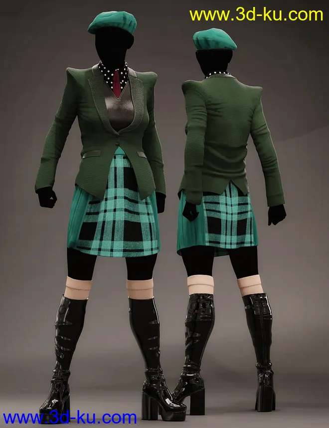 dForce Fashion Cadet Outfit Textures模型的图片3