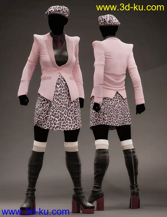 dForce Fashion Cadet Outfit Textures模型的图片4