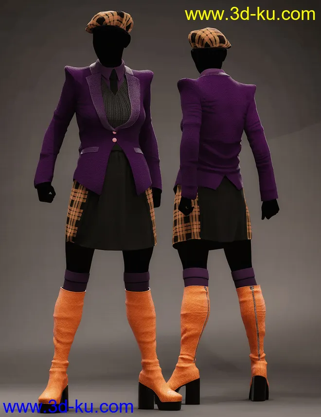 dForce Fashion Cadet Outfit Textures模型的图片5