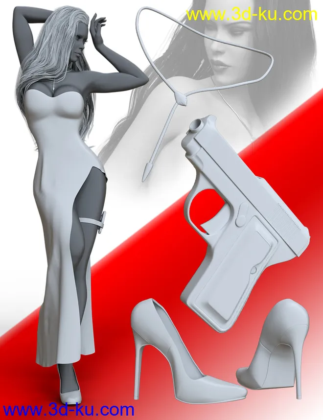 dForce Fatal Attraction Outfit Set for Genesis 8 Female(s)模型的图片16