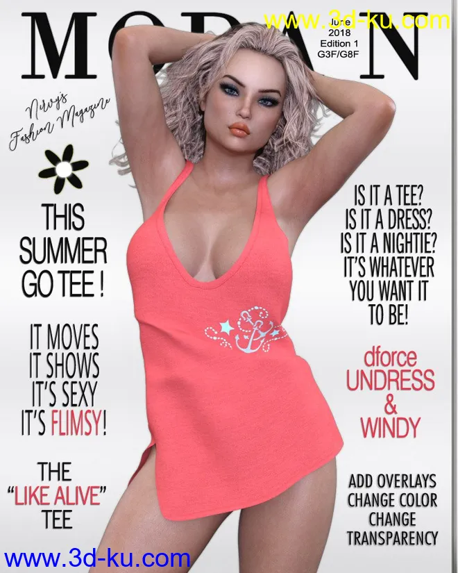 dforce Flimsy T Dress G3FG8F模型的图片1