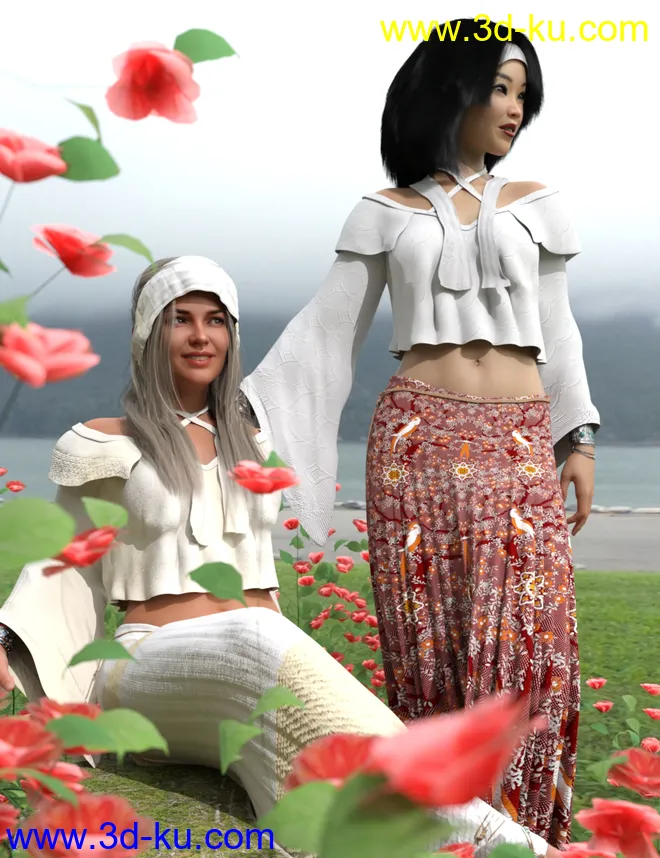 dForce Flower Girl Outfit for Genesis 8 Females模型的图片1