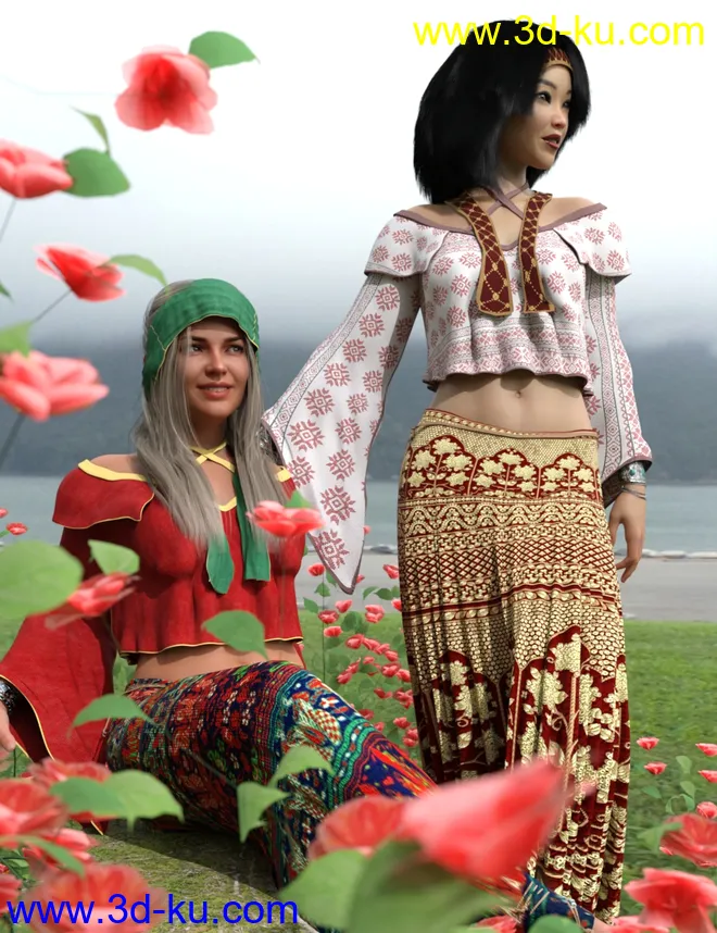 dForce Flower Girl Outfit for Genesis 8 Females模型的图片2