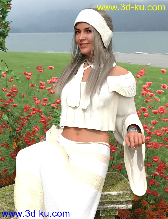 dForce Flower Girl Outfit for Genesis 8 Females模型的图片3