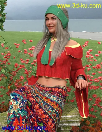 3D打印模型dForce Flower Girl Outfit for Genesis 8 Females的图片