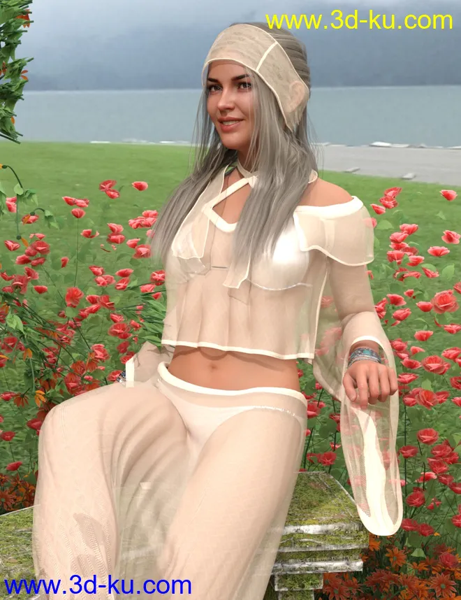 dForce Flower Girl Outfit for Genesis 8 Females模型的图片7