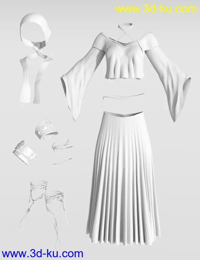 dForce Flower Girl Outfit for Genesis 8 Females模型的图片11