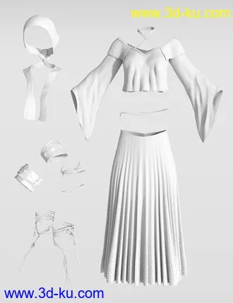 3D打印模型dForce Flower Girl Outfit for Genesis 8 Females的图片