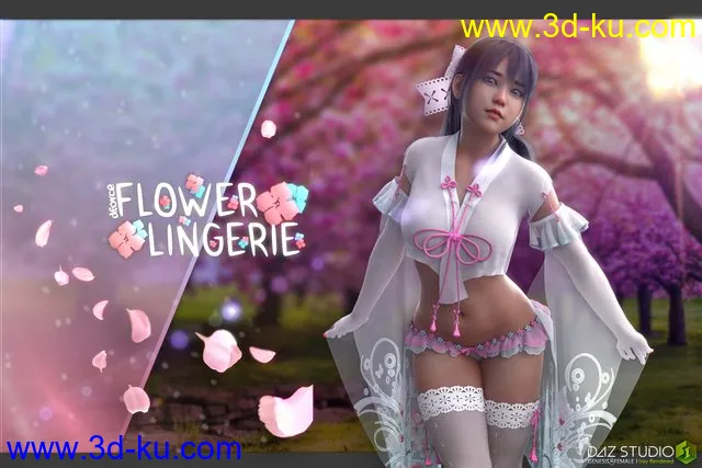 dForce Flower Lingerie G8F模型的图片1