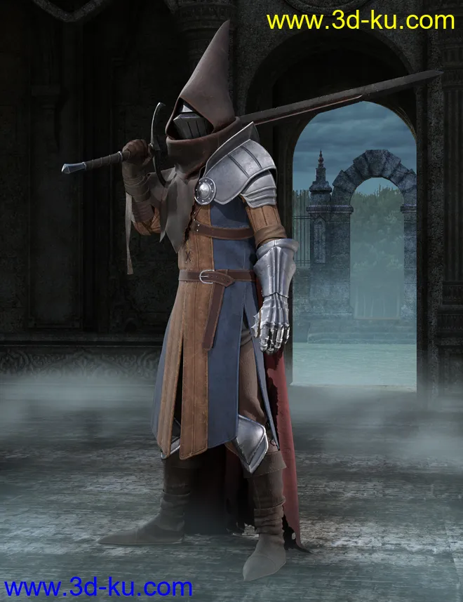 dForce Forlorn Swordsman Outfit for Genesis 8 and 8.1 Males模型的图片1