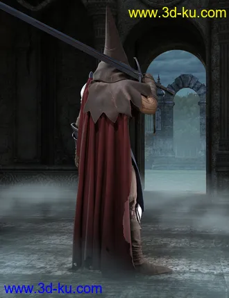 3D打印模型dForce Forlorn Swordsman Outfit for Genesis 8 and 8.1 Males的图片