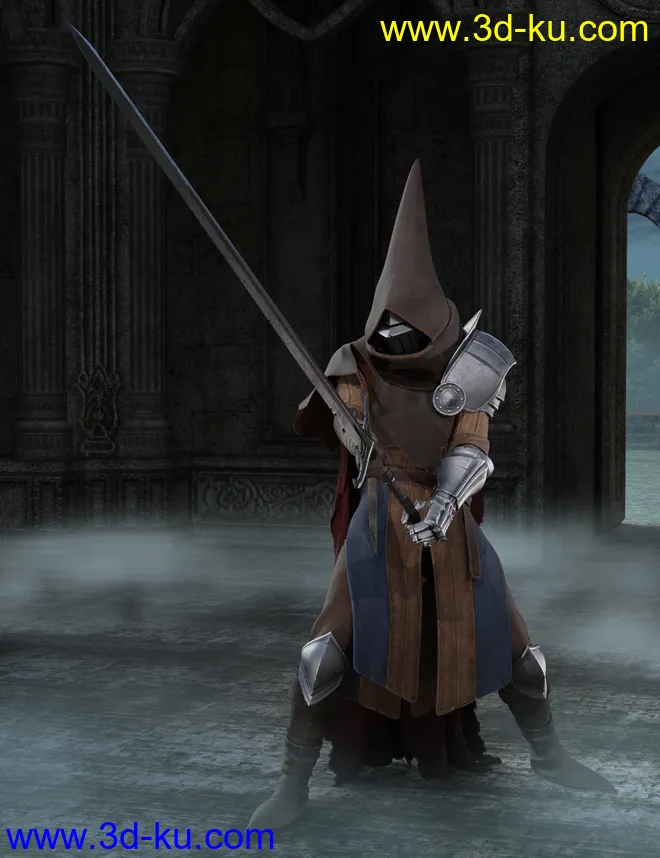 dForce Forlorn Swordsman Outfit for Genesis 8 and 8.1 Males模型的图片5