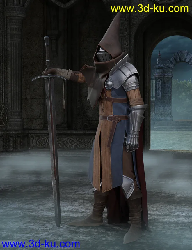 dForce Forlorn Swordsman Outfit for Genesis 8 and 8.1 Males模型的图片7
