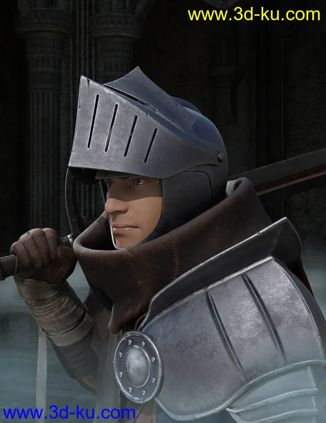dForce Forlorn Swordsman Outfit for Genesis 8 and 8.1 Males模型的图片9