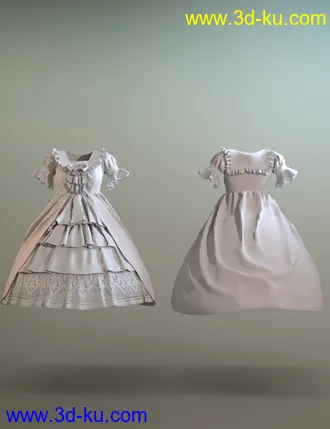 3D打印模型dForce French Style Dress for Genesis 8 Female(s)的图片