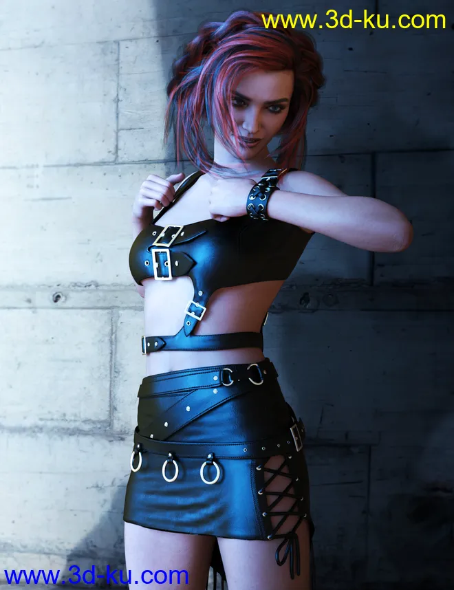 dForce Gothic Style Outfit V1 for Genesis 8 Females模型的图片1