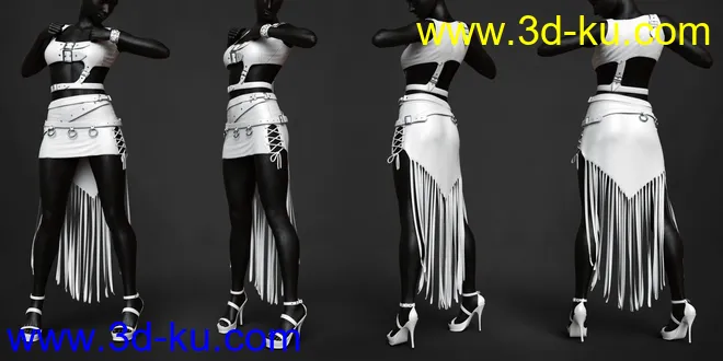 dForce Gothic Style Outfit V1 for Genesis 8 Females模型的图片8