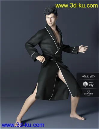 3D打印模型dForce H&C Bathrobe for Genesis 8 Male(s)的图片