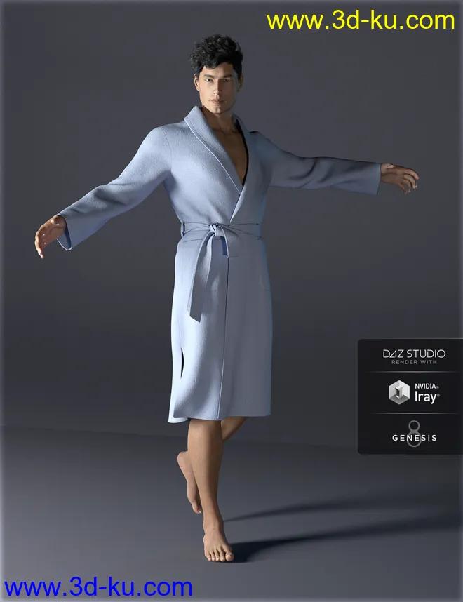 dForce H&C Bathrobe for Genesis 8 Male(s)模型的图片7