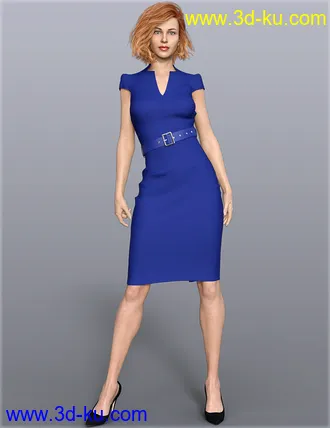 3D打印模型dForce H&C Belted Office Dress Outfit for Genesis 8 Female(s)的图片