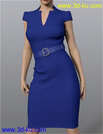 3D打印模型dForce H&C Belted Office Dress Outfit for Genesis 8 Female(s)的图片