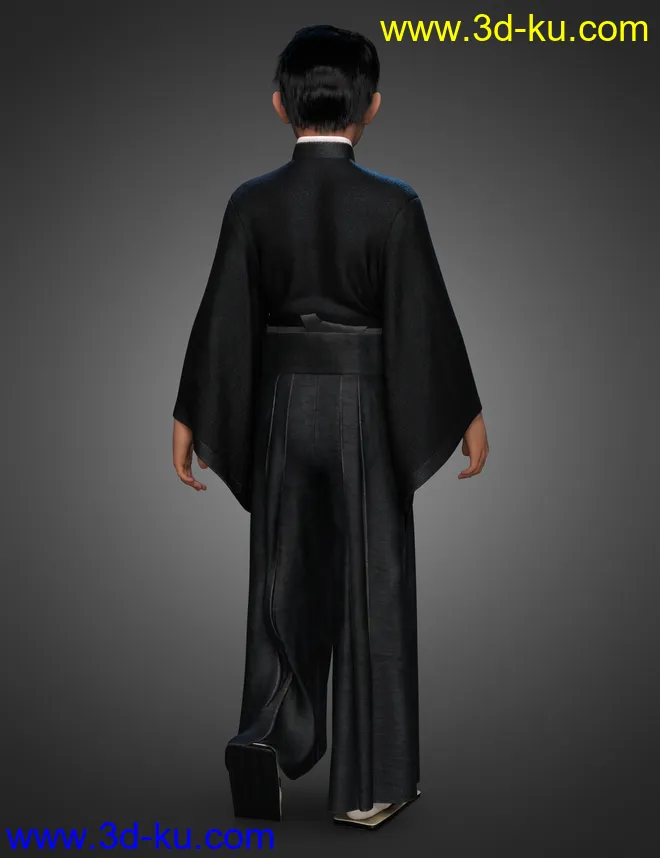 dForce Hakama and Kimono Outfit for Genesis 8.1 Male模型的图片3