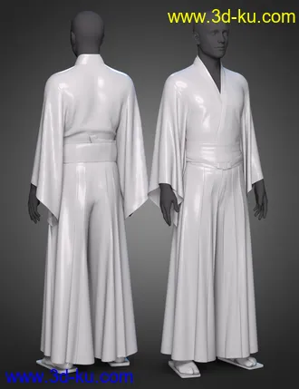 3D打印模型dForce Hakama and Kimono Outfit for Genesis 8.1 Male的图片