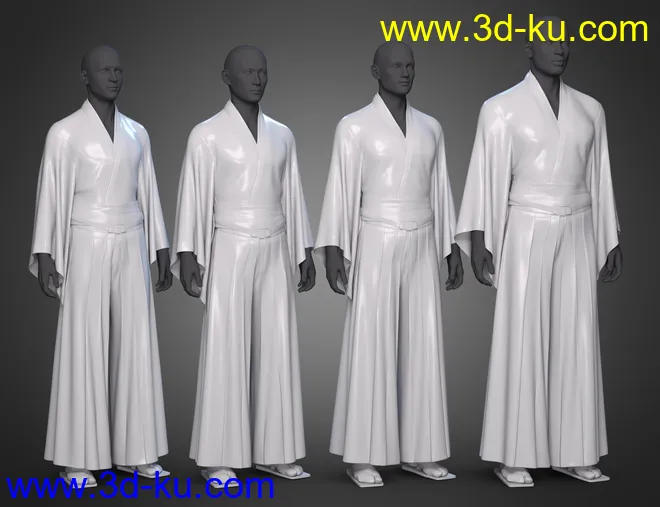 dForce Hakama and Kimono Outfit for Genesis 8.1 Male模型的图片7