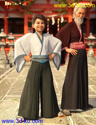 3D打印模型dForce Hakama and Kimono Outfit Textures的图片