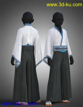 3D打印模型dForce Hakama and Kimono Outfit Textures的图片