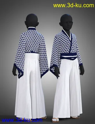 3D打印模型dForce Hakama and Kimono Outfit Textures的图片