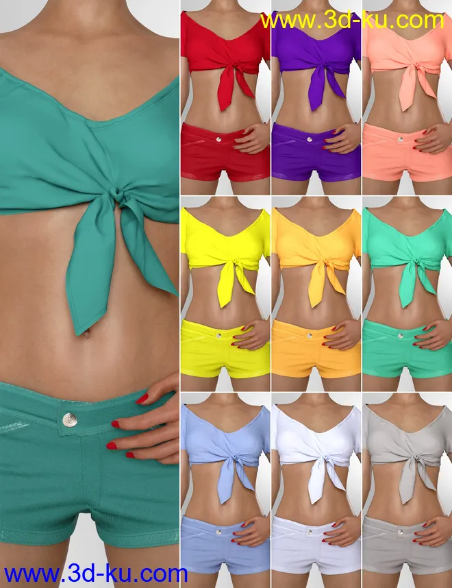 dForce Heidi Outfit for Genesis 8 and 8.1 Females模型的图片6