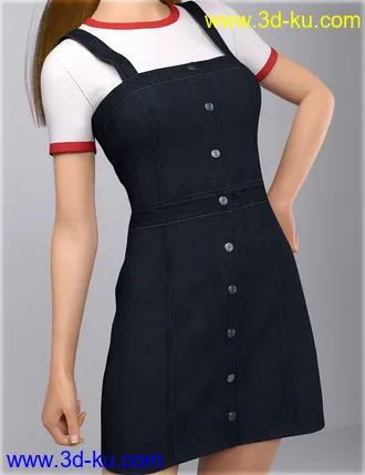 3D打印模型dForce HnC Denim Mini Dress Outfit for Genesis 8 Females的图片