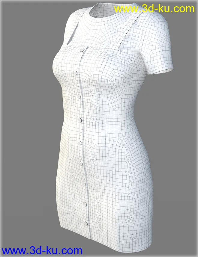 dForce HnC Denim Mini Dress Outfit for Genesis 8 Females模型的图片8