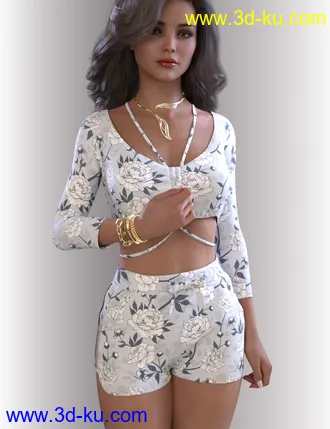 3D打印模型dForce Janet Homewear for Genesis 8.1 Females的图片