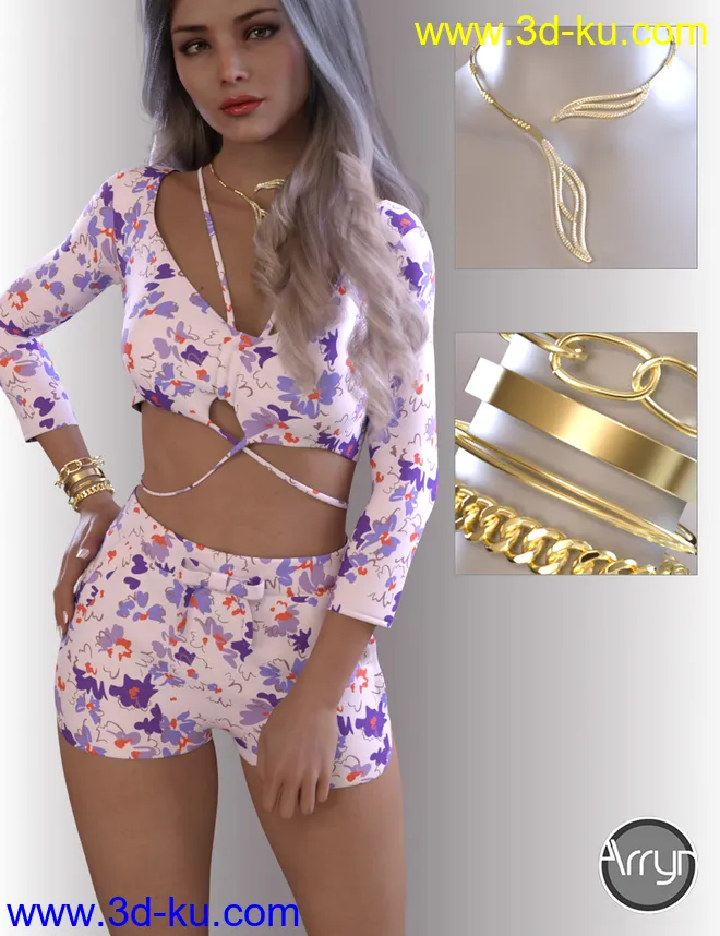 dForce Janet Homewear for Genesis 8.1 Females模型的图片3