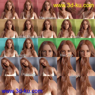 3D打印模型dForce Kensington Hair for Genesis 8 and 8.1 Females的图片