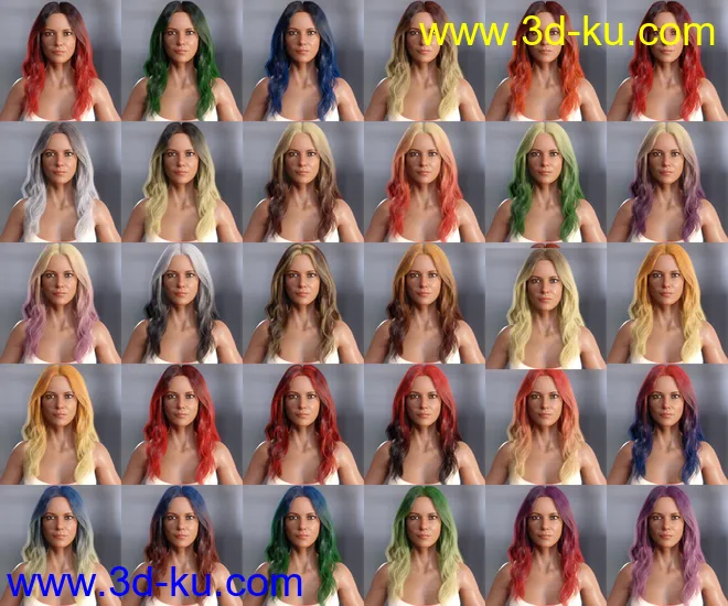 dForce Kensington Hair for Genesis 8 and 8.1 Females模型的图片8
