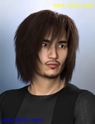 3D打印模型dForce Kiru Hair for Genesis 3, 8, and 8.1的图片