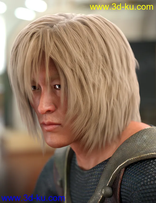 dForce Kiru Hair for Genesis 3, 8, and 8.1模型的图片4