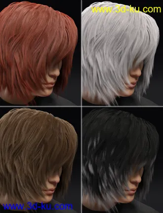 3D打印模型dForce Kiru Hair for Genesis 3, 8, and 8.1的图片