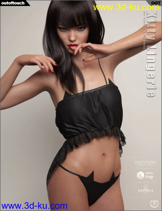 dForce Kitty Lingerie for Genesis 8 Female(s)模型的图片1