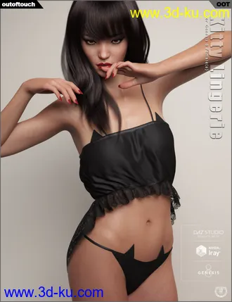 3D打印模型dForce Kitty Lingerie for Genesis 8 Female(s)的图片
