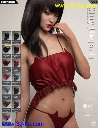 3D打印模型dForce Kitty Lingerie for Genesis 8 Female(s)的图片