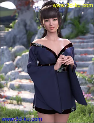 3D打印模型dForce Koharu Kimono for Genesis 8 Female的图片